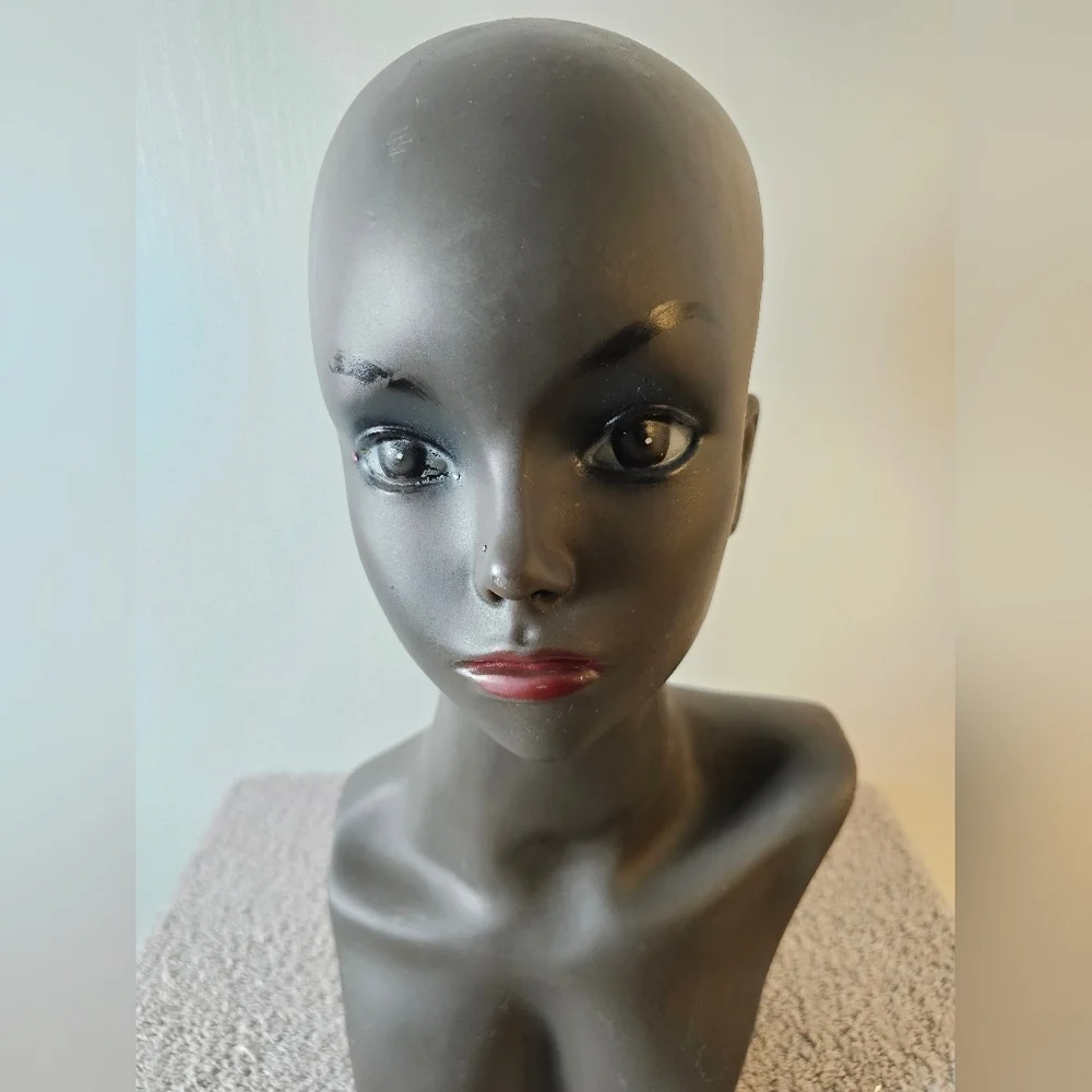 Mannequin Head With Bust For Wigs and Display Jewelry Ears Pierced - Picture 2 of 7